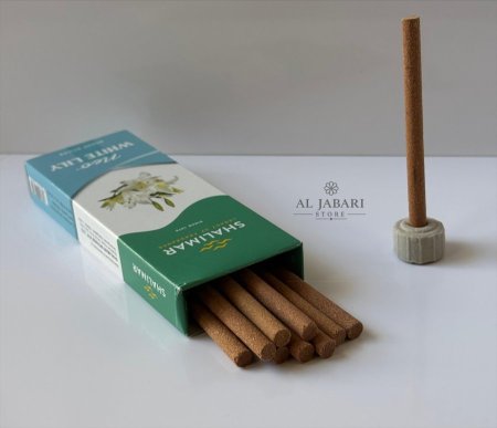 اعواد بخور SHALIMAR عريضة ( زنبق ابيض ) 10 اعواد & قاعدة تثبيت